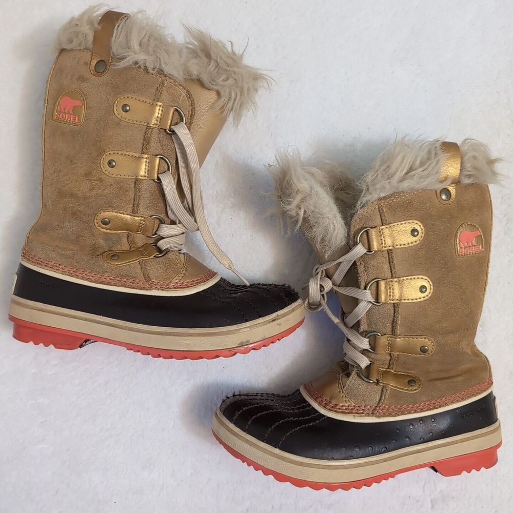 SOREL Tofino Joan of Arctic Tan Gold Snow Boot Womens Size 3